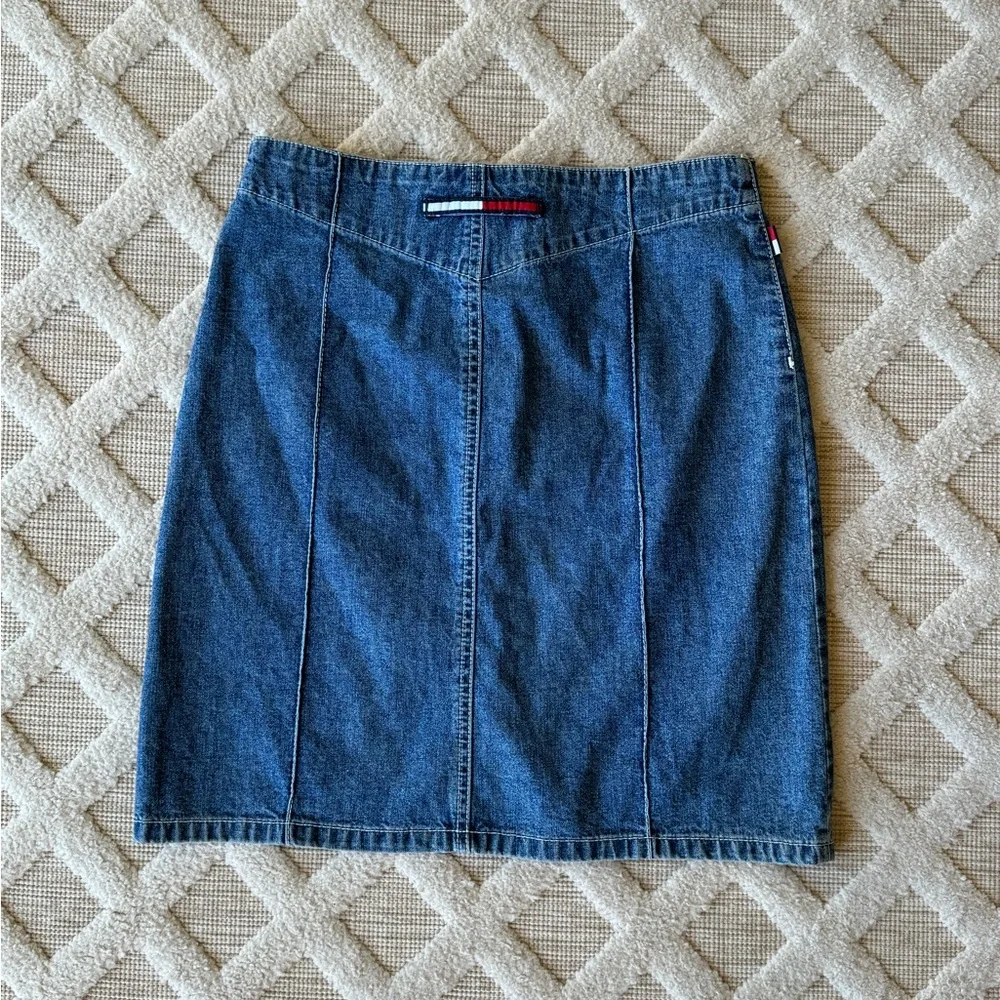 Vintage Y2K 90’s Tommy Jeans Retro Denim Blue Skirt Size 0 Classic Streetwear
